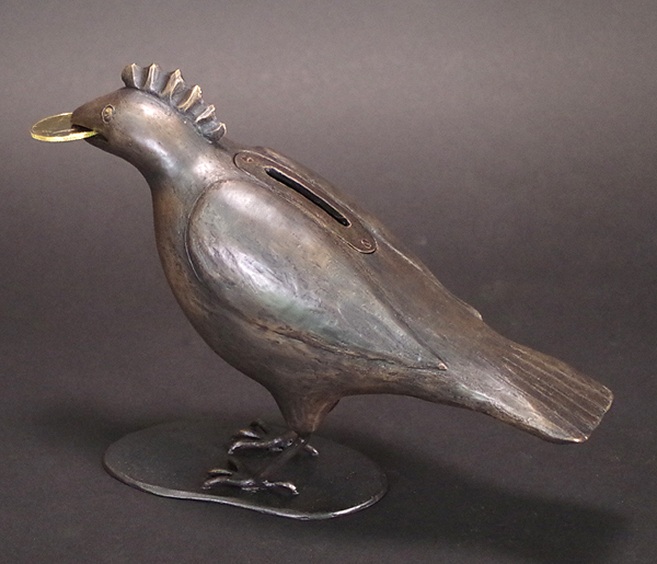 Bird Bank - Bronze Sculpture